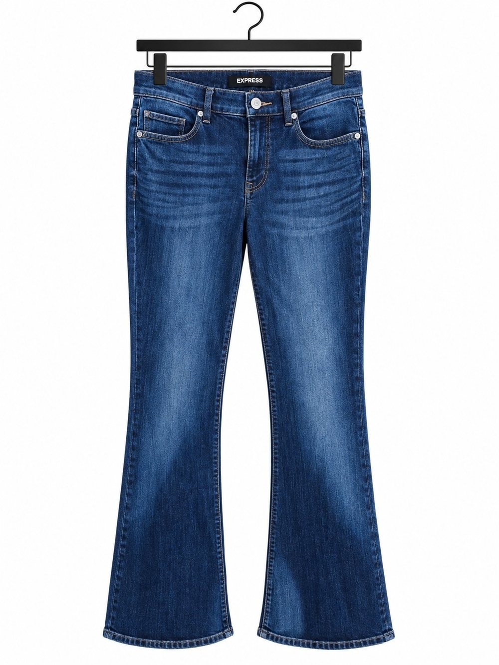 Express Bell Flare High Rise Jeans Women’s 4R Blue Stretch Denim